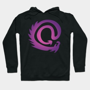 Purple And Hot Pink Vignette @ At Sign Symbol Cyber Dragon Design Hoodie